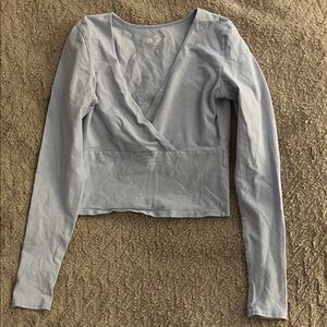 Hollister Sky Blue Wrap Blouse